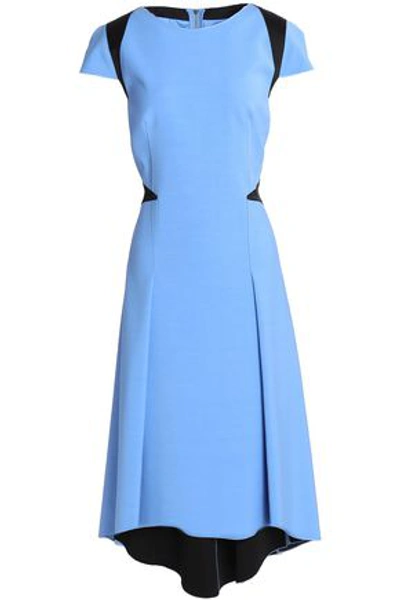 Amanda Wakeley Woman Satin-trimmed Flared Cady Dress Light Blue