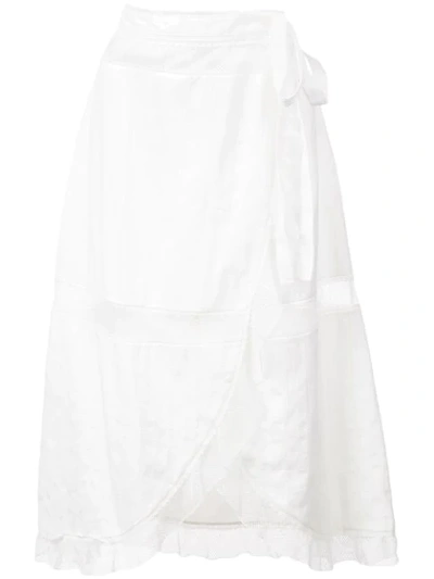 Alexa Chung Wrap Apron Skirt In White