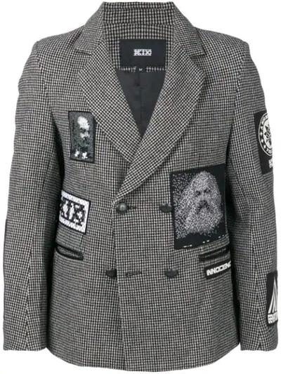 Ktz Double Breasted Patch Jacket In Black