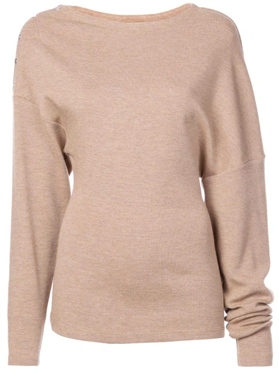 Paco Rabanne Boat Neck Sweater - Brown