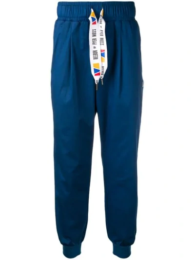 Reebok Contrast Drawstring Track Trousers In Blue