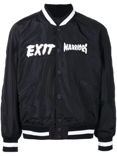 Ktz Zombie Embroidered Bomber Jacket In Black