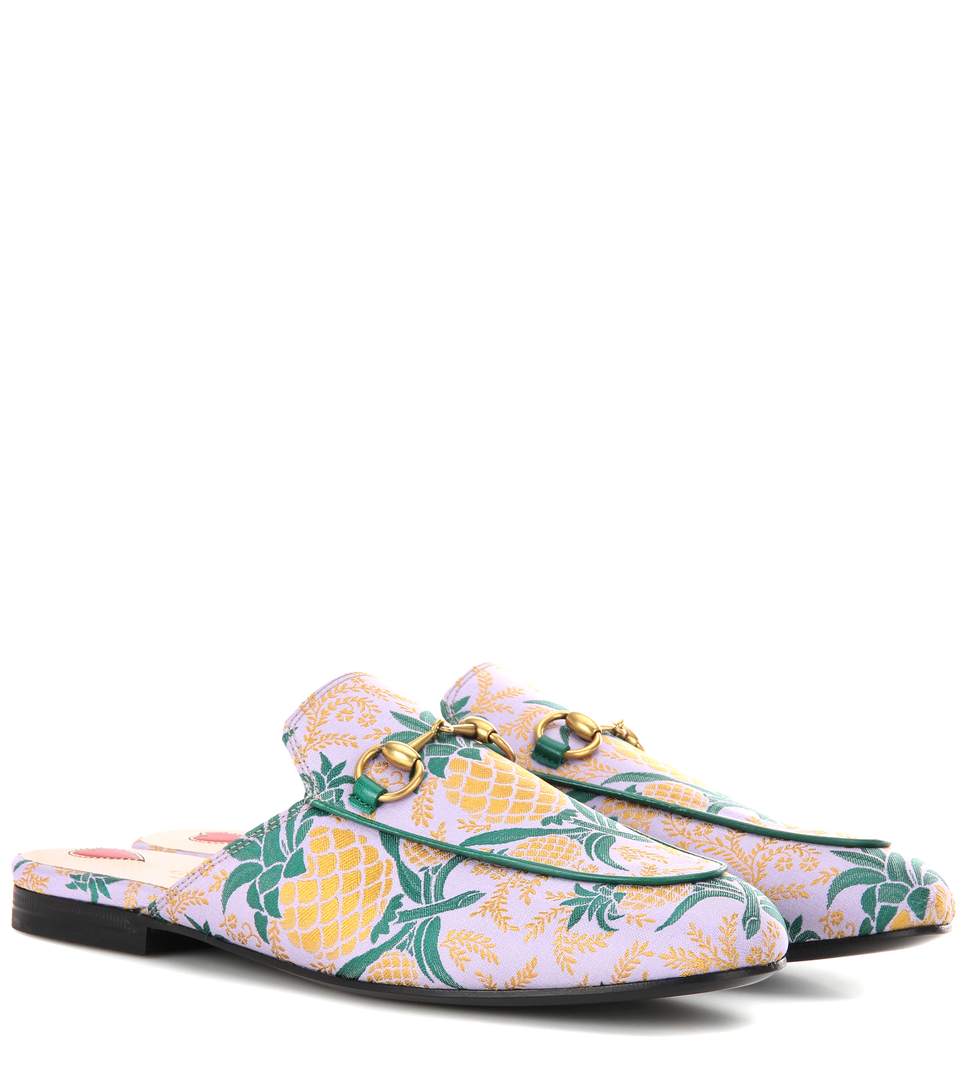 gucci princetown jacquard slippers