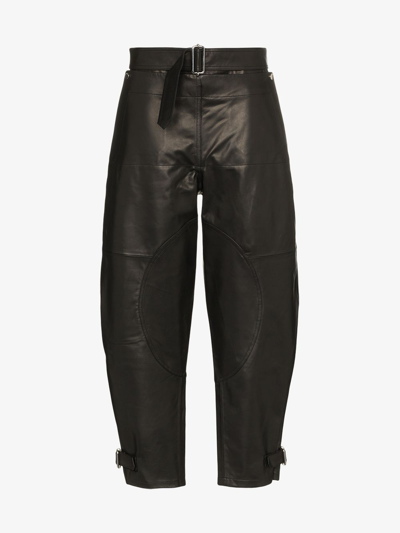 Jw Anderson Fold Front Belted Utility Trousers In Black