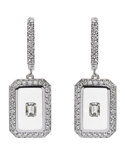Nikos Koulis Universe Line 18k White Gold Diamond Drop Earrings