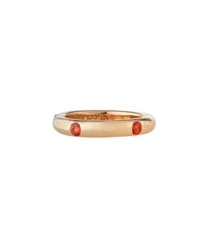 Adolfo Courrier Pop Rose Gold And Orange Sapphire Band Ring