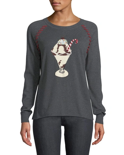 Lisa Todd Plus Size Sundae Intarsia Cotton Cashmere Sweater In Charcoal