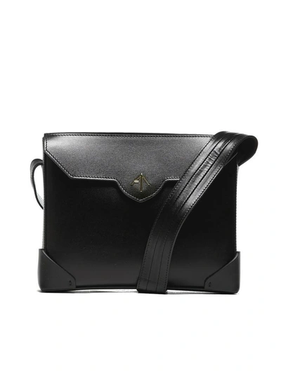 Manu Atelier Bold Leather Shoulder Bag In Black
