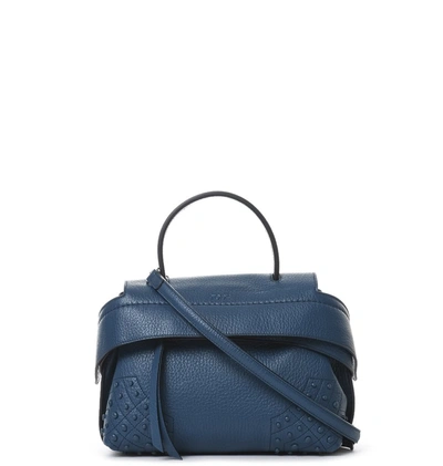 Tod's Mini Wave Leather Tote Bag In Blue