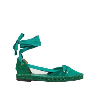 Manolo X Castaner Espadrille Flats In Green