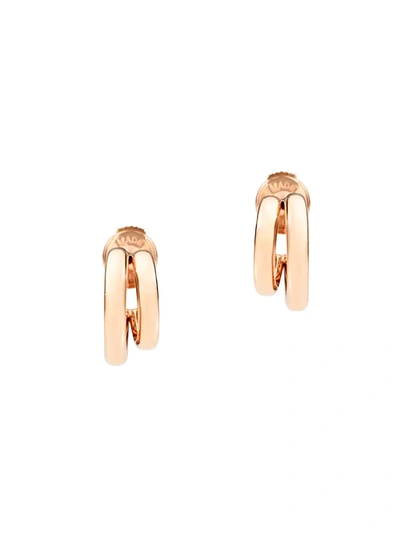 Pomellato 18k Rose Gold Iconica Double Huggie Earrings