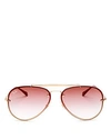 Ray Ban Ray-ban Unisex Blaze Brow Bar Aviator Sunglasses, 61mm In Gold/pink