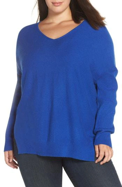 Glamorous Split Side Sweater In Blue