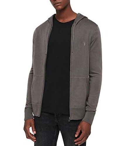 Allsaints Mode Merino Zip Hoodie In Core Gray