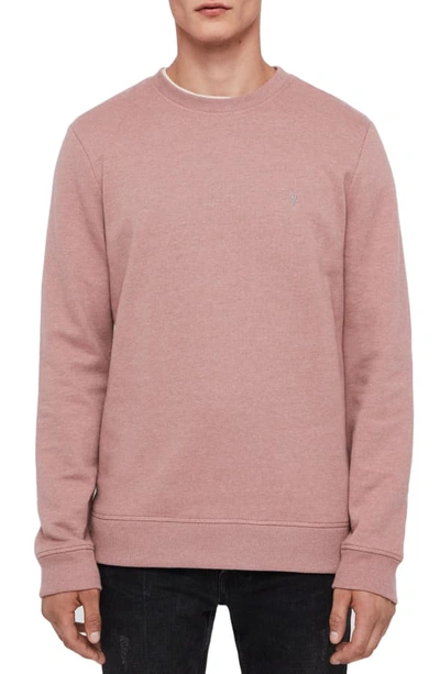 Allsaints Raven Slim Fit Crewneck Sweatshirt In Clay Red Marl