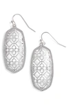 Kendra Scott Elle Filigree Drop Earrings In Silver Filigree