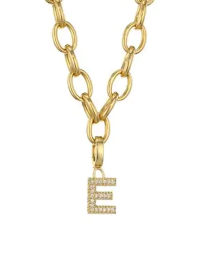Roberto Coin Princess Charms 18k Yellow Gold & Diamond Initial Charm In Initial E