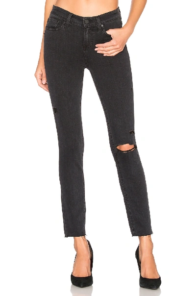Paige Verdugo Ankle Skinny Jeans In Faded Noir Destructed