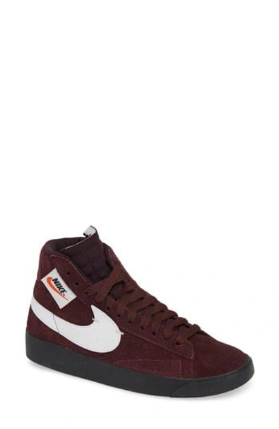 Nike Blazer Mid Rebel Sneaker In Burgundy Crush/ Ash- White