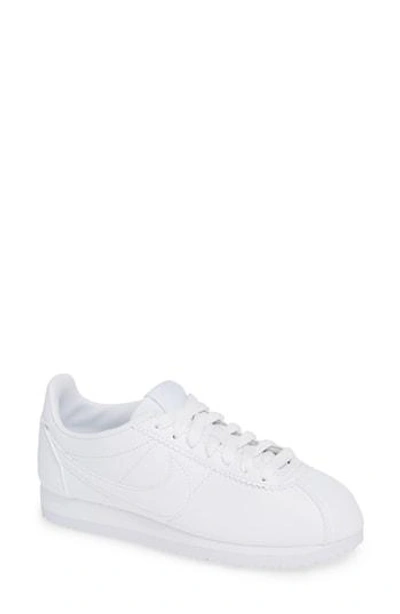 Nike Classic Cortez Sneaker In White/ White