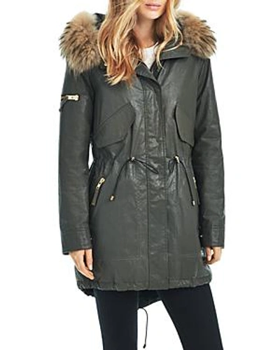 Sam Fur Trim Hudson Parka In Military/natural