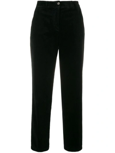 Aspesi High-waist Corduroy Trousers - Black
