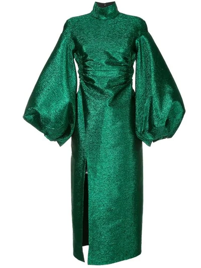 rohe green dress Silk Scoop Neck Dress in Red main image 0