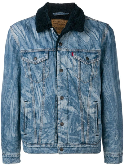 Levi's Shearling Denim Jacket In Blue