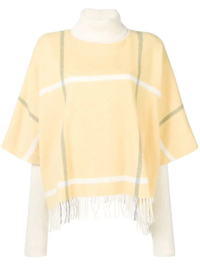 Roksanda Check Fringed Jumper In Yellow