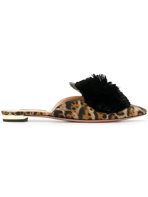 aquazzura powder puff mules