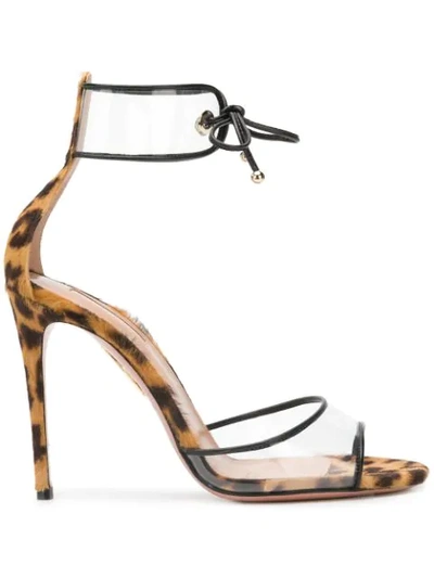 Aquazzura Optic 105 Sandals In Brown