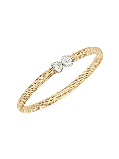 Saks Fifth Avenue 14k White & Yellow Gold Diamond Cuff Bracelet