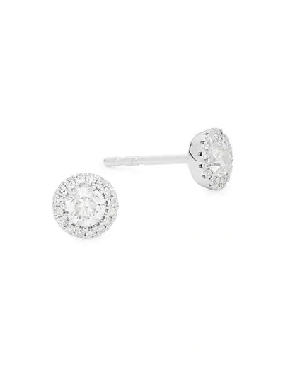 Saks Fifth Avenue 14k White Gold & Diamond Halo Stud Earrings