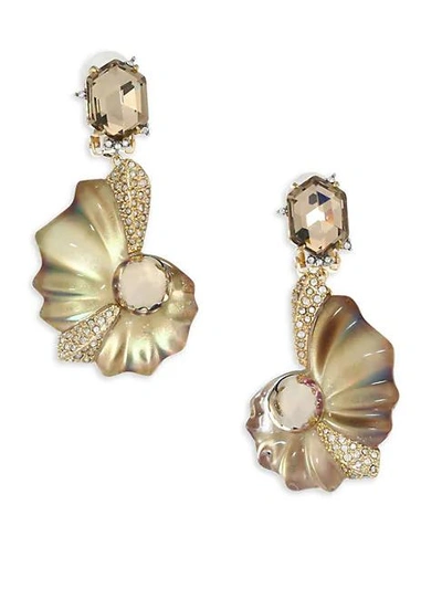 Alexis Bittar Lucite Crystal Shell Clip-on Earrings In Gold