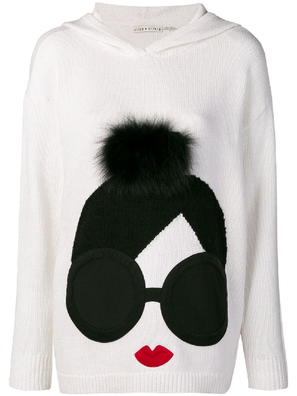 alice and olivia pom pom sweater