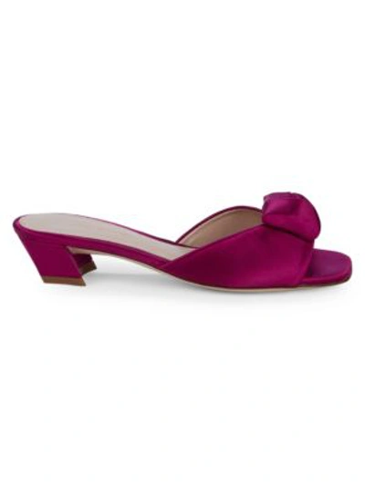 Stuart Weitzman Rosebud Slide Sandals In Grape