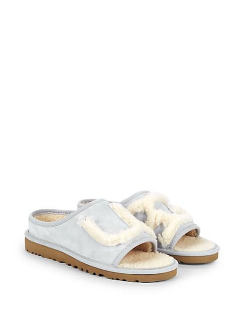 ugg slides blue and white