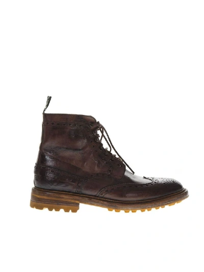 Green George Dark Brown Crust Leather Low Boots