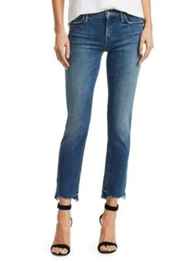 Mother The Rascal High-rise Ankle Straight-leg Chewed Hem Jeans In Just Like We Used To Know