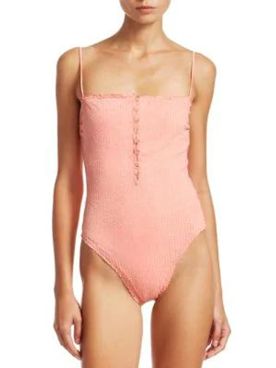 Vix By Paula Hermanny Romance Scales One-piece Swimsuit In Light Pink