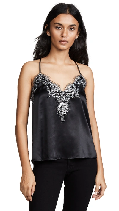 Cami Nyc Gisele Metallic Lace-detail Cami In Black