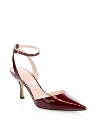 Kate Spade Simone Patent Leather Heels In Deep Cherry