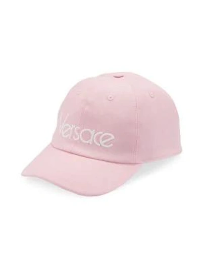 Versace Embroidered Logo Baseball Cap In Pink