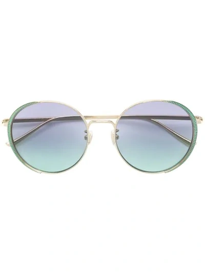 Gucci Oversized Round Frame Sunglasses In Gold