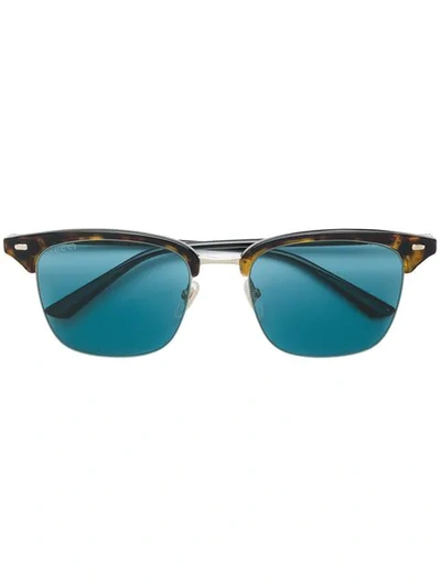 Gucci Clubmaster Style Sunglasses In Brown