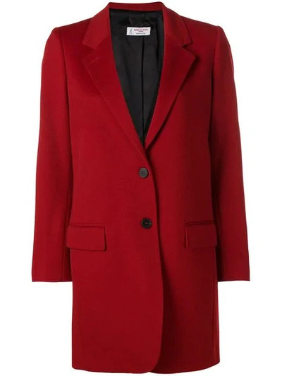 Alberto Biani Single Breasted Mid Coat In Red