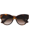 Saint Laurent Tortoiseshell Round Sunglasses In Brown