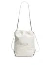 Saint Laurent Leather Bucket Bag In White