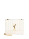 Saint Laurent Medium Vicky Leather Chain Shoulder Bag In White