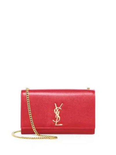 Saint Laurent Medium Kate Monogram Leather Shoulder Bag In Red